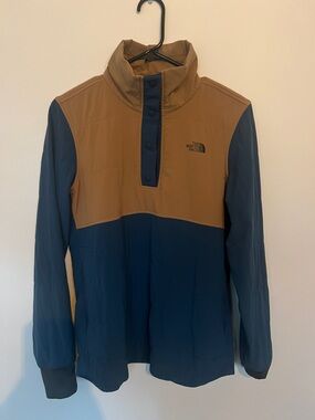 The North Face Two-Tone Brown and Navy Snap Pullover